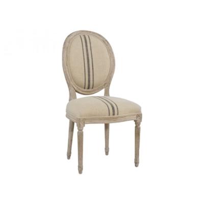 China french style upholstered dining chairs oak chair linen fabric chair accent chair for sale