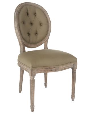 China vintage french round upholstered side chair solid wood carved dining chair dining room for sale