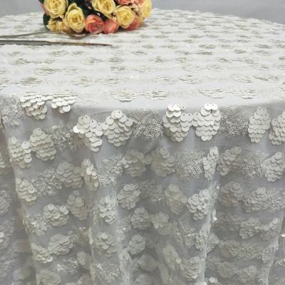 China White Oilproof New Arrival Wedding Sequin Decorative Covered Tablecloth for sale