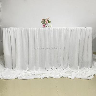 China Chiffon Table Skirt Roll Table Skirting Wedding Tutu Table Skirt Customized for sale