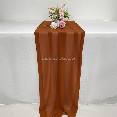 China Simple #126 Terracotta Table Runner Wedding Chiffon Table Runners Burnt Orange Table Runner Decor for sale