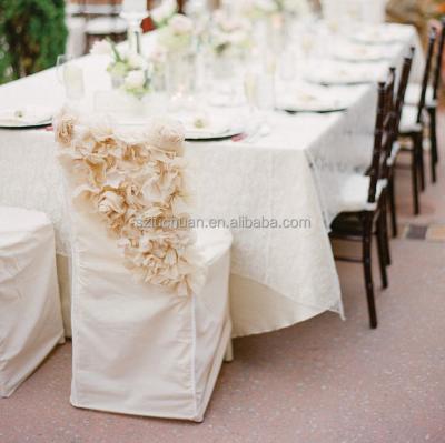 China New Design Romantic Elegant Banquet Ivory Wedding Chair Cover Fancy for sale