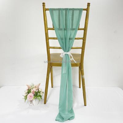 China Cheap Romantic Chiffon Chair Covers Wedding Chair Sashes Aqua Chair Sashes for sale