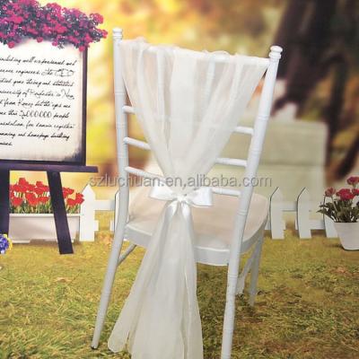 China Beautiful And Durable Cheap Chair Sashes Wedding Decoration Organza White Chair Sash for sale