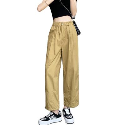 China White Anti-Wrinkle Tencel Sports Pants Tie Wide Leg Pants Summer Women Feet Guard Sunscreen Loose Casual Slim Pants Straight Slender for sale