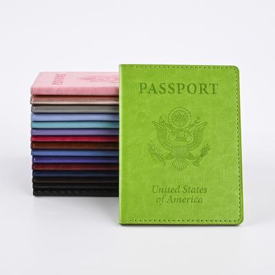 China New Fashion Design USA Passport Holder Travel PU America Passport Cover for sale