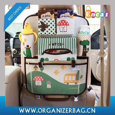 China High Quality Oxford Cloth Encai Car Storage Bag For Kids Cute Cartoon Car Back Seat Organizer Bag for sale