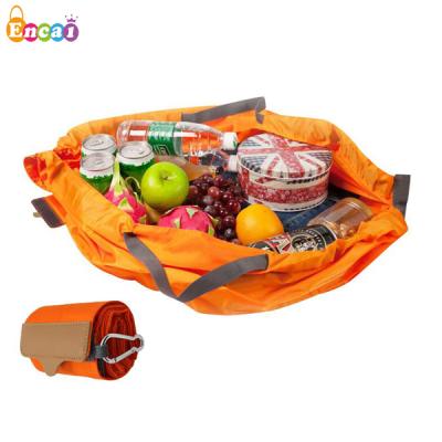 China Rolls Encai High Quality Folding Shopping Bag With Wheels Rolled Market Shopping Trolley Foldable Bag for sale