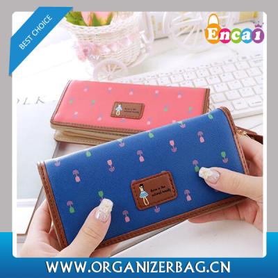 China High Quality Lady's PU Encai Zipper Wallet Cute Girls Wallet for sale