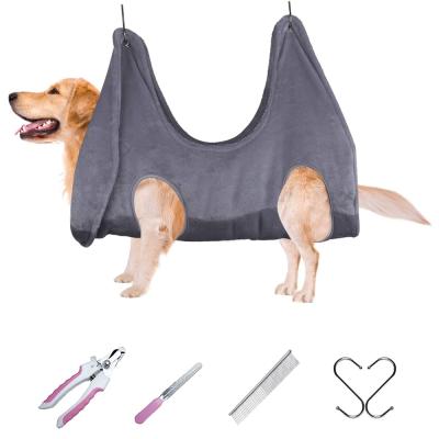 China Quick Dog and Cat Hammock Restraint Bag Travel Dog Grooming Hammock Pet Hammock Grooming Aid Drying Towel for sale