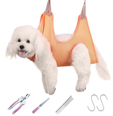 China Multifunctional Dog and Cat Hammock Restraint Bag Travel 6 Pcs Pet Grooming Hammock Harness Pet Grooming Aid Drying Towel for sale