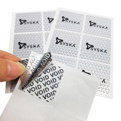 China Vinyl Waterproof Security Safety Opening Label Sticker Printing Adhesive Warranty Seal Sticker Custom Custom for sale