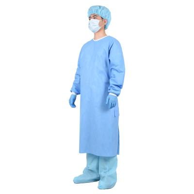 China Nonwoven Sterile Long Sleeve Surgical Gown Surgical Gowns SMS Cloth EU Coverall Disposable Safety Clothing Nonwoven Surgical Gowns for sale