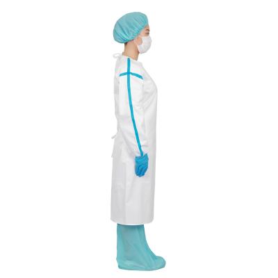 China Breathable PPE Gown Level 3 Isolation Former Wearing Gown Apron Multi-application Wearing Disposable Uniforms Coverall for sale