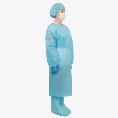 China Harmful block splashes PP+PE disposable isolation clothes in safety clothing isolation cover gown waterproof clothes for sale