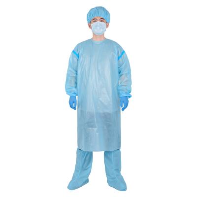 China Harmful Block Splatters Protective Clothing Safety Clothing PP+TPU Disposable Blue Isolation Gowns Level 3 Coverall Gown for sale