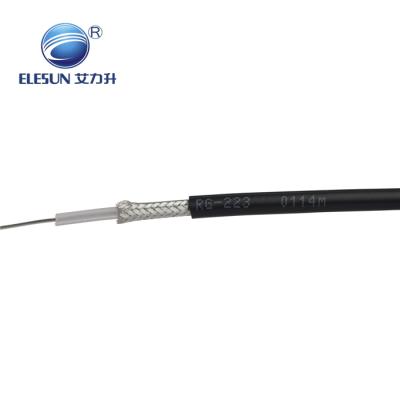 China ELESUN telecommunication factory RG223 double sheilding coaxial cable 50ohm for sale