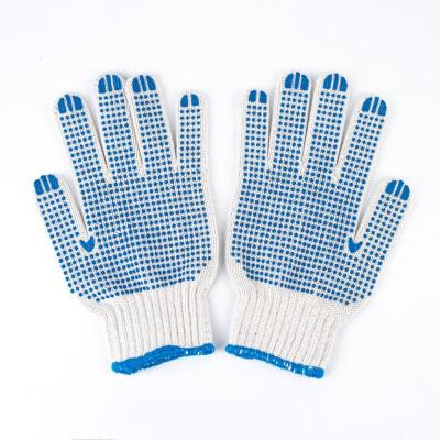 China Anti-Slip Cotton Knitted Safety Working Gloves With PVC Dotted for sale