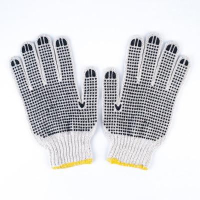 China Anti-Slip Cotton Knitted Safety Working Gloves With PVC Dotted for sale