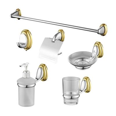 China Modern Minimalist Zinc Alloy Bathroom Set Hotel Style Towel Rack Set Wall Mounted Towel Rack Set for sale