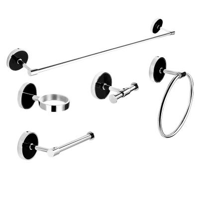 China Modern 304 Stainless Steel Towel Pendant 5 Piece Bathroom Simple Single-Rod Towel Rack Punch Free Pendant for sale