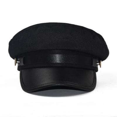 China Breathable And Fashionable Vacation Travel Promotion Beret Hat Black Comfortable Checked Military Hat for sale