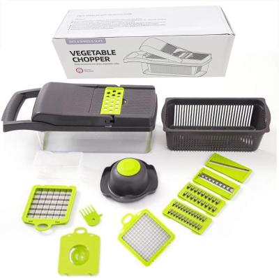 China Sustainable Vegetable Spiralizer Slicer Vegetable Cutter 12 In 1 Cheese Slicer Onion Chopper for sale