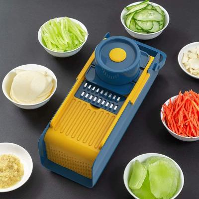 China Viable Vegetable Mandoline Slicer Slicer Cutter and Grater 7 in 1 Vegetable Potato Vegetable Slicer Cutter Garlic Meat Grinder for sale