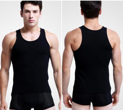 China Summer QUICK DRY Mens Knit Tight Stretch Fitness Bottoming Cotton Neck Sleeveless Thin Round Wholesale for sale