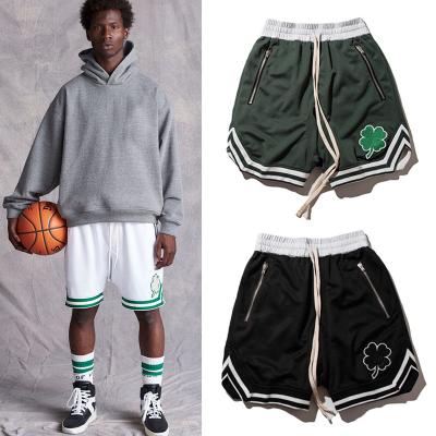 China Hot Sale QUICK DRY Men's Retro Sports Basketball Shorts With Zipper Pocket Mens Sports Shorts Mesh Cloth Shorts for sale