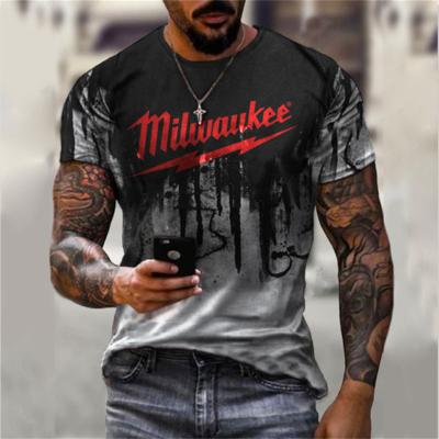 China Factory Direct Summer QUICK DRY Personalized Mens Sports T-shirt Short Sleeve 3D Letters Digital Printing Plus Size Mens Clothing for sale