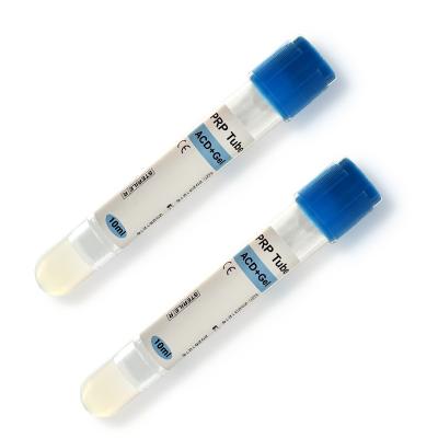 China 10ml sterile sodium citrate platelet rich plasma collection centrifuge prp tube with acd gel for sale