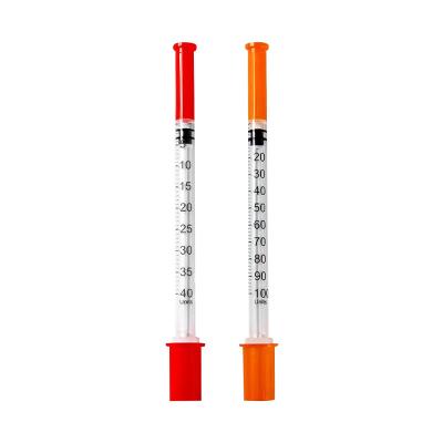 China 1ml disposable insulin syringe with safety needle for sale