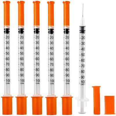 China Anti coring Technology 1ml 40 unit 100 unit insulin syringe for sale