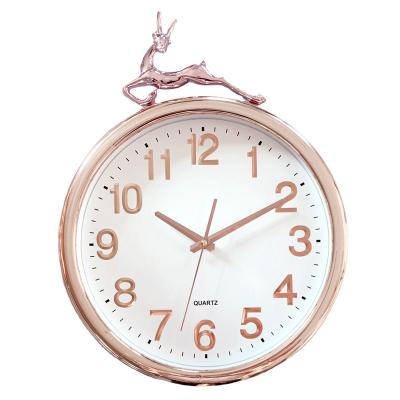 China Modern European Style Deer Clocks NE-L608-1 Bed Room Clocks Promotion Cartoon Home Wall Clock for sale