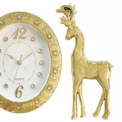 China Modern European Style Deer Clocks NE-AFS2310 Bed Room Clocks Cartoon Home Wall Clock for sale