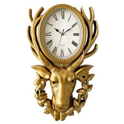 China Fashion Style Modern Deer Shapes Wall Decoration Clocks Living Room Clocks Hot Sale Clock Wall NE-897 for sale