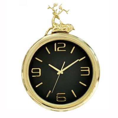 China Modern Hot Sale Deer Clocks Wall For Home Bed Room Decoration Cartoon Wall Clock NE-L2767 for sale