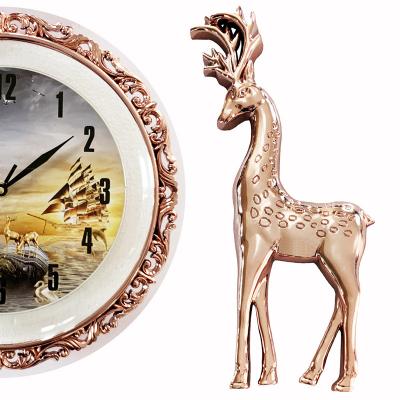 China Modern European Style Deer Clocks Press Room Clocks Cartoon Home Wall Clock NE-AF854-1 for sale