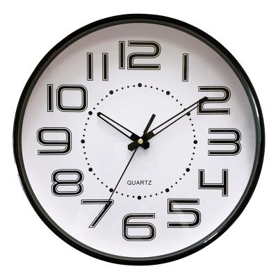 China 12 inch casual fashion and simple living room home decoration round wall clocks with numbers NE-807 for sale