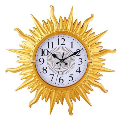 China Modern European Sun Shape Plastic Wall Decoration Clocks Hot Sale NE-301 Quartz Wall Clocks for sale