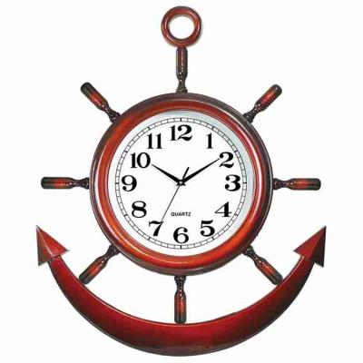 China Shape Modern Wall Clock Anchor Hanging Hook for Hotel Clock Nautical Wall Clocks NE-768 Large Fashionable and Cute Plastic and Glass for sale