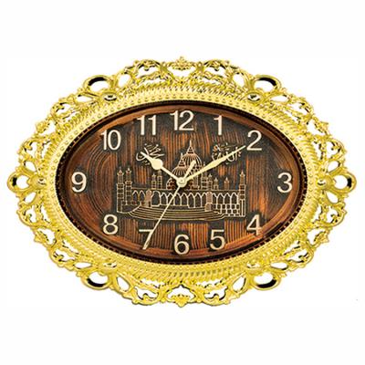 China Plastic Wall Clocks NE-8781 Islam Wall Clocks Modern Classic Oval Muslim Plastic Living Room Single Face Creative Glass and Decorative Clock for sale