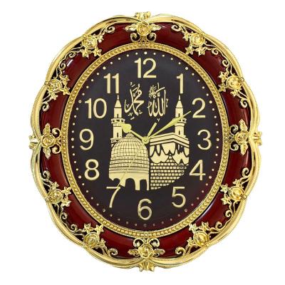 China NE-8873 Casual Special Design Muslim Plastic Wall Clock With Number Islam Oval Wall Clocks for sale