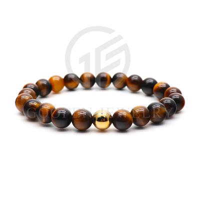 China TRENDY Fashion Brown Tiger Eye Beads Handmade Natural Beads Braided Bracelet For Men Women Gift Wholesale for sale