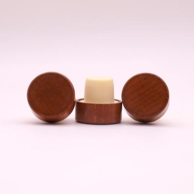 China Do Not Corrupt/Resile/Contain No Glue Custom Wooden Top Cap Wine Bottle Cork Stopper T Shape Synthetic Wine Cork Top for sale