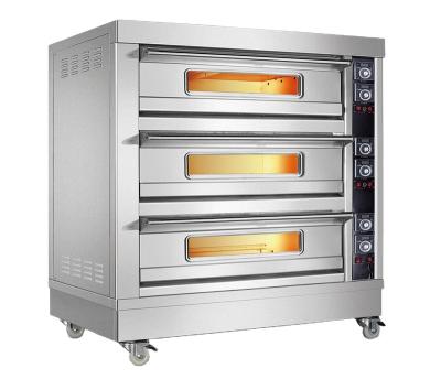 China Commercial Household Stainless Steel Baking Oven Double Decks Electric Pizza Oven for sale