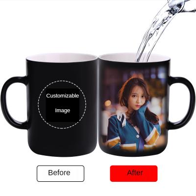 China Wholesale Matte Stocked Semi-Sanding Magic Mug Color Changing Mug For Sublimation Photo for sale