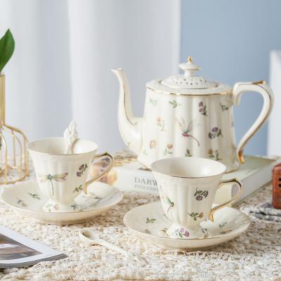 China England Eco-friendly Nordic Style Fine Bone China Teacup Cup Set With Saucer And Teapot for sale