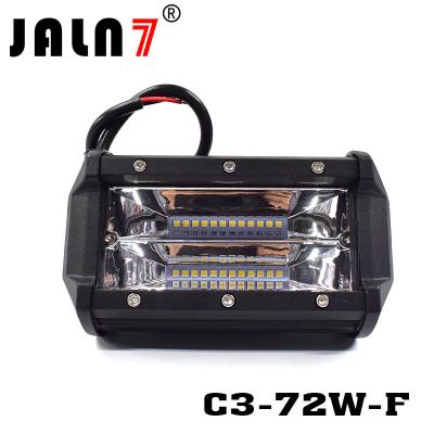 China LED Light Bar JALN7 72W 3Rows Flood LED Driving Lamp Super Bright Off Road Lights LED Work Light Boat Jeep for sale